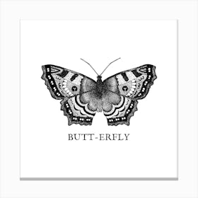 Butt Erfly Square Canvas Print