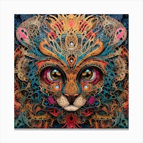 Psychedelic Lion art print Canvas Print