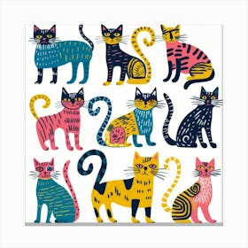 Colorful Cats 6 Canvas Print