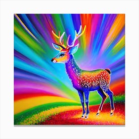 Rainbow Deer rainbow Canvas Print