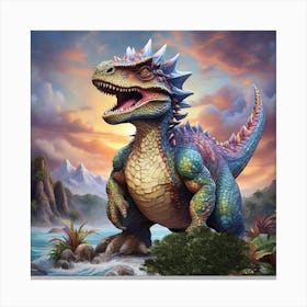 Dinosaur Painting Canvas Print