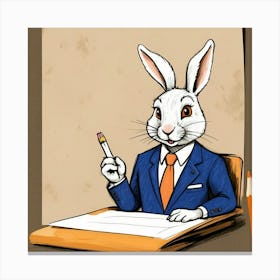 Rabbit In A Suit 38 Canvas Print