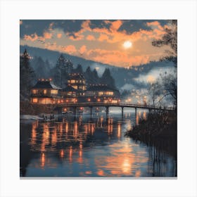 長閑な秋の夜、南木曽村 Peaceful Automn Evening In Nagiso Village (IV) Canvas Print