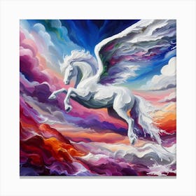 White Horse In The Sky Canvas Print