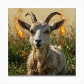 Goat With Fire Canvas Print