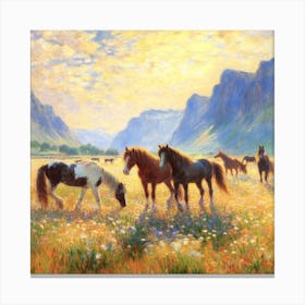 Horses In The Meadow Canvas Print