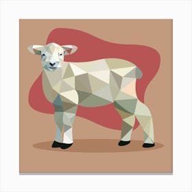 Polygon Sheep Low Poly Goat Abstract Graphic Lamb Animal Canvas Print
