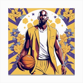 Kobe Bryant Basketball Nba Player Low Poly (3) Canvas Print