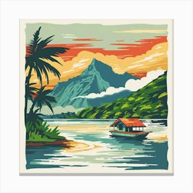 A Tahiti In French Polynesia Vector Design Illus 1720357339 4 Canvas Print