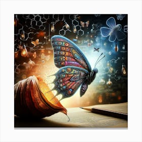Butterfly In A Shell Canvas Print