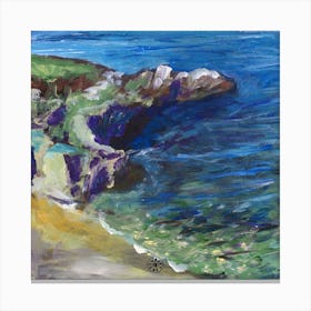 By The Sea - square blue seascape Anton Maliar impressionism Canvas Print