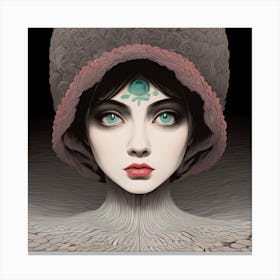 Girl In A Hat Canvas Print