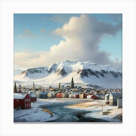 Iceland Town art print Canvas Print