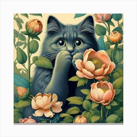 Cat In The Garden Canvas Print