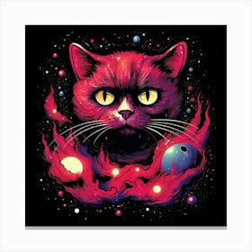 Red Cat In Space Canvas Print