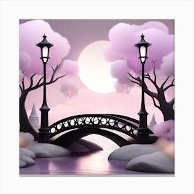 Bridge In The Park Landscape 2 Canvas Print