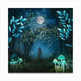 Fairy Forest At Night Canvas Print