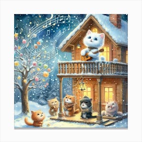 Cat House In The Snow Canvas Print