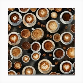 Coffee Cup Pattern Canvas Print