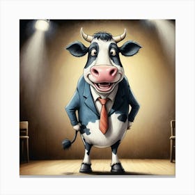 Business Cow Canvas Print