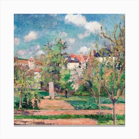 The Garden In The Sun, Pontoise, Camille Pisarro Square Canvas Print