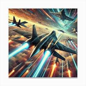 A Depiction Of Aurora Interceptors, High Speed Jet Canvas Print