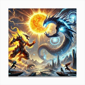 Converted Kaiju Battle Canvas Print