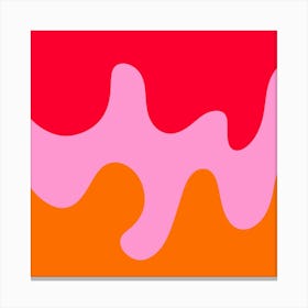 Abstract modern shapes pink, red, orange Canvas Print