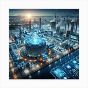 Futuristic Industrial City Canvas Print