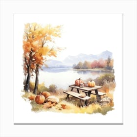 Watercolor Autumn Painting 2 Canvas Print