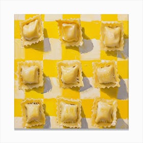 Ravioli Yellow Checkerboard 1 Canvas Print