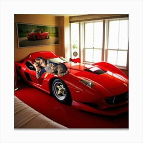 Image of a car-shaped bed Canvas Print