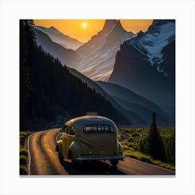 Sunset In The Mountains Canvas Print