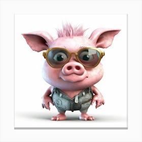 Pig In Sunglasses Canvas Print