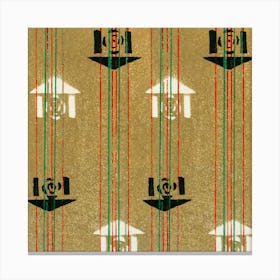 Vintage Ukiyo-e Woodblock Print Of Japanese Textile, Shima Shima, Furuya Korin (80) Canvas Print