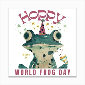 Hoppy Frog Day Celebration Canvas Print