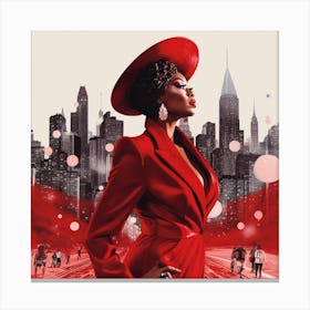 Woman In Red 12 Canvas Print