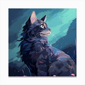 Cat In The Night Sky Canvas Print