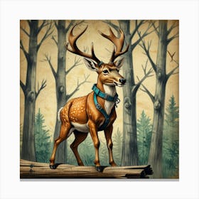 Deer In The Woods 37 Canvas Print