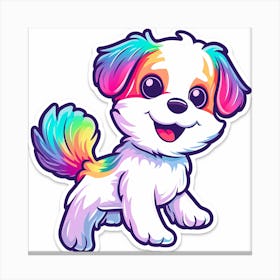 Rainbow Shih Tzu Canvas Print