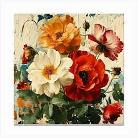 Roses In A Vase Canvas Print