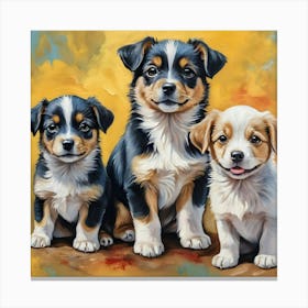 Three Puppies Canvas Print