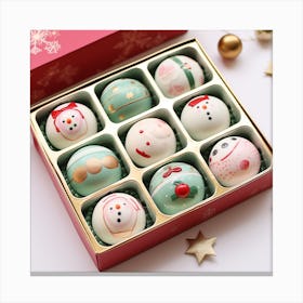 Snowmen In A Box Canvas Print