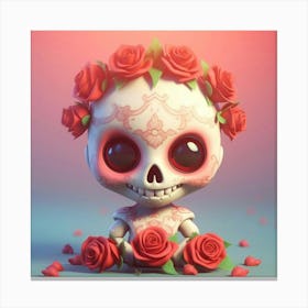 Day Of The Dead Skull 6 Canvas Print