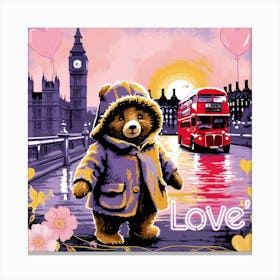 Bear in the city Canvas Print