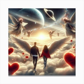 Angels In The Sky 4 Canvas Print