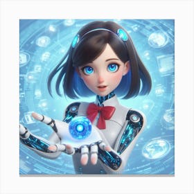 Robot Girl 5 Canvas Print