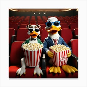 Two Dogs At The Movies Canvas Print