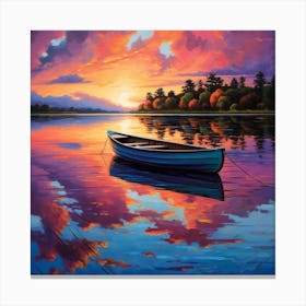 Sunset Boat 3 Canvas Print