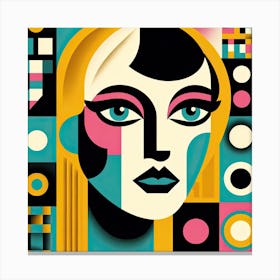 Mid Century Abstract Style Woman Canvas Print